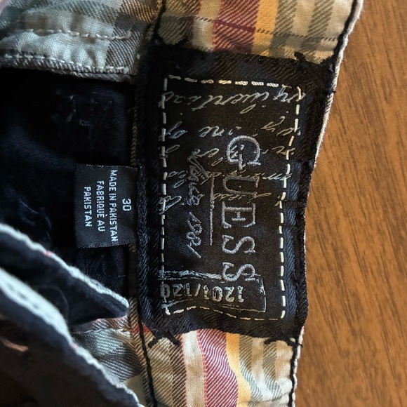 Y2K Guess Women's Pants Size30 Black Cargo Pockets Cropped High Rise Linen Blend - Picture 3 of 8